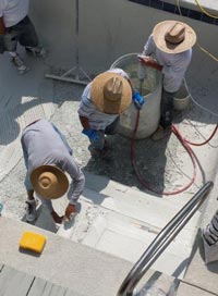 Pool Medic finishing a pool repair in Myrtle Beach