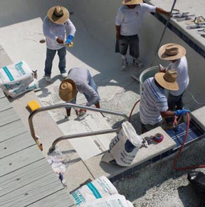 Pool Medic finishing a pool repair in Myrtle Beach